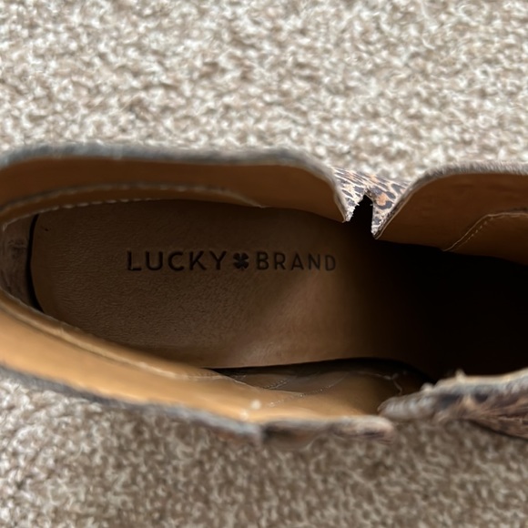 Lucky Brand Leopard Wedge Ankle Booties - Picture 9 of 9